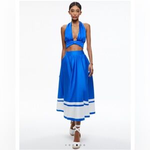 NWT Alice + Olivia EARLA HIGH WAISTED MIDI SKIRT